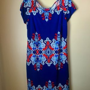 Gently worn navy and red Sunny Leigh dress Size LARGE